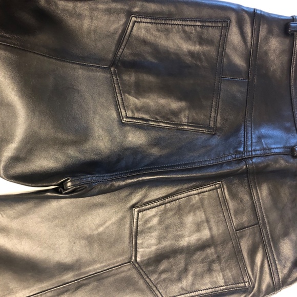 Luxe Black Leather Pants, Hugo Buscati Collection - Picture 6 of 12